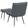 vidaXL Chaise de relaxation avec tabouret Gris fonc&eacute; Velours
