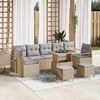 vidaXL Ensemble de canap&eacute; de jardin 10 pcs Beige et Gris clair