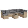 vidaXL Salon de jardin avec coussins 9 pcs beige r&eacute;sine tress&eacute;e