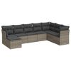 vidaXL Salon de jardin 8 pcs avec coussins gris r&eacute;sine tress&eacute;e