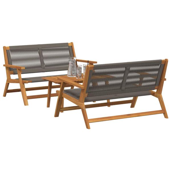 vidaXL Chaises de jardin avec table 3 pcs Gris Bois d'acacia massif
