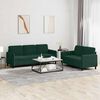 vidaXL Ensemble de canap&eacute;s 2 pcs vert fonc&eacute; velours