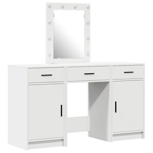 vidaXL Table de Toilette Blanc 50 x 41 x 135 cm Bois d'ing&eacute;nierie