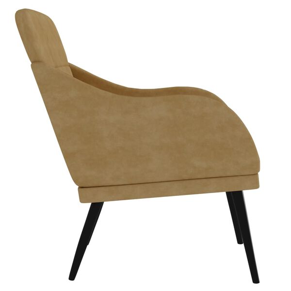 vidaXL Fauteuil Marron 63x76x80 cm Velours