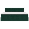 VidaXL Cadre de lit ottoman avec matelas vert fonc&eacute; 180x200 cm velours