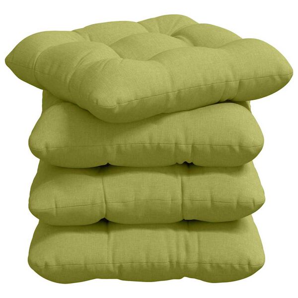 vidaXL Coussins de si&egrave;ge 4 pcs Vert clair 45 x 45 x 12 cm tissu