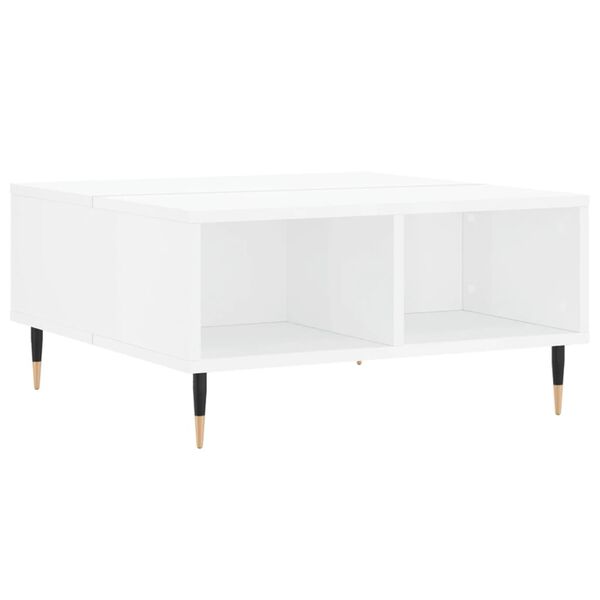 vidaXL Table basse blanc brillant 60x60x30 cm bois d'ing&eacute;nierie
