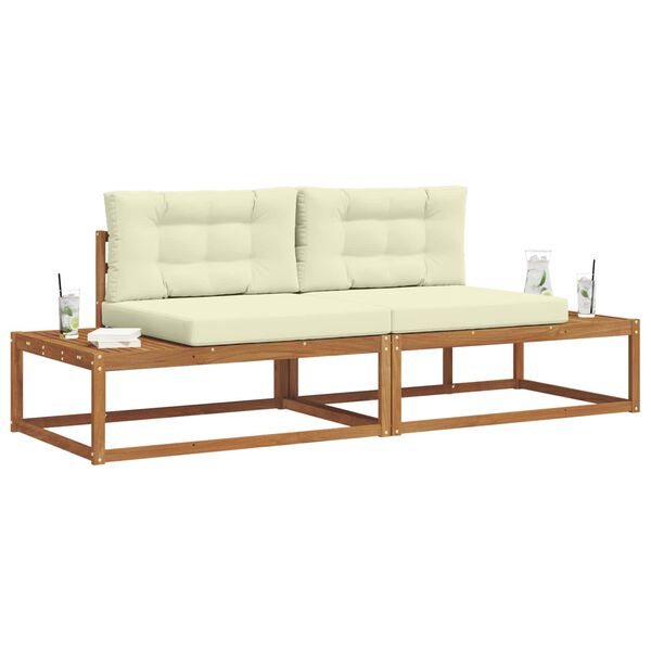 vidaXL Ensemble de canap&eacute;s d'ext&eacute;rieur 2 Pi&egrave;ce Naturel et Cr&egrave;me
