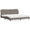 vidaXL Lit avec matelas Hvar taupe 200x200 cm tissu