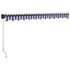 vidaXL Auvent r&eacute;tractable bleu et blanc 3x2,5 m tissu et aluminium