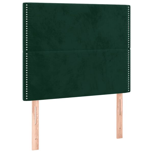 vidaXL T&ecirc;te de lit Vert fonc&eacute; 90x5x118/128 cm Velours