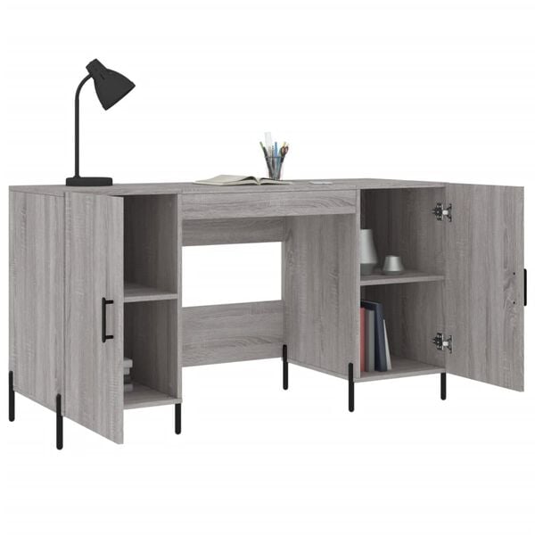 vidaXL Bureau sonoma gris 140x50x75 cm bois d'ing&eacute;nierie