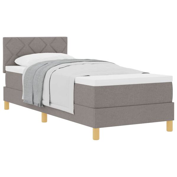 vidaXL Lit à ressorts avec matelas Taupe 80 x 200 cm tissu