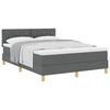 vidaXL Lit &agrave; ressorts avec coussin Gris fonc&eacute; 140 x 190 cm tissu