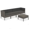 vidaXL Salon de jardin 5 pcs avec coussins r&eacute;sine tress&eacute;e gris