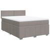 vidaXL Sommier &agrave; lattes de lit avec matelas Taupe 160x200 cm Tissu