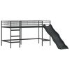 vidaXL Lit mezzanine pour enfants Noir et rose 99,5 x 200 cm M&eacute;tал
