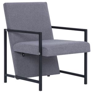 vidaXL Fauteuil avec pieds chrom&eacute;s gris clair tissu