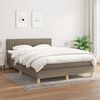 vidaXL Sommier &agrave; lattes de lit avec matelas Taupe 140x190 cm Tissu