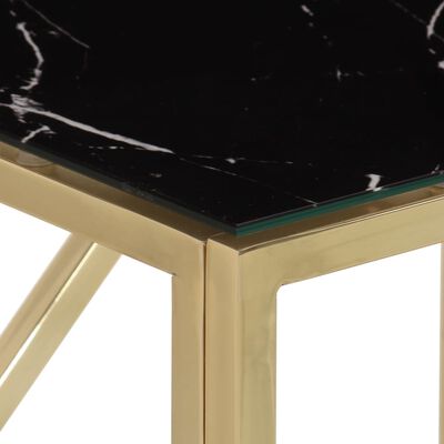vidaXL Table console doré acier inoxydable et verre trempé