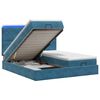 vidaXL Lit coffre avec matelas et LED Bleu fonc&eacute; 200 x 200 cm Velours