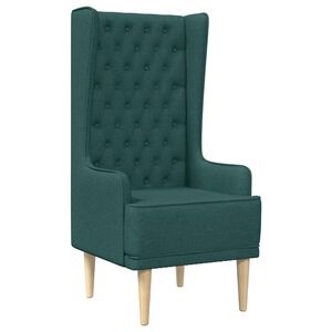 vidaXL Chaise &agrave; dossier haut avec boutons capitonn&eacute;s Vert fonc&eacute; Tissu