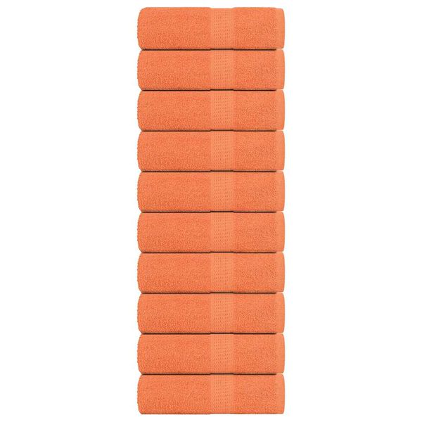 vidaXL Serviettes d'invit&eacute; 10 pcs orange 30x50 cm 360 g/m&sup2; 100% coton