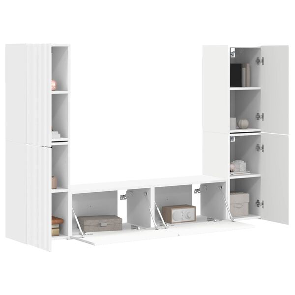 vidaXL Ensemble meuble TV 6 pcs Blanc Bois d'ing&eacute;nierie