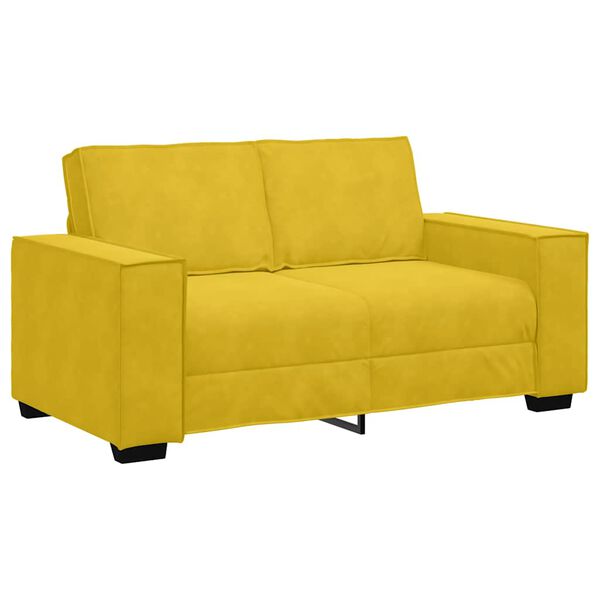 vidaXL Canap&eacute; &agrave; 2 places Jaune 160x78x84 cm Velours