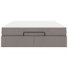 vidaXL Cadre de lit avec matelas avec matelas 2 pcs Taupe tissu