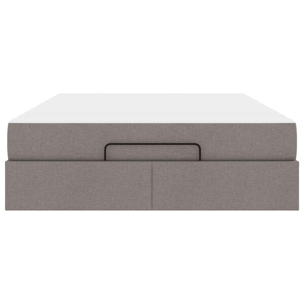 vidaXL Cadre de lit avec matelas avec matelas 2 pcs Taupe tissu