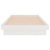 vidaXL Cadre de lit sans matelas blanc bois massif