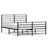 vidaXL Cadre de lit m&eacute;tal sans matelas avec pied de lit noir 120x190cm
