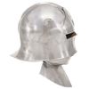 vidaXL Casque de chevalier m&eacute;di&eacute;val antique pour GN Argent&eacute; Acier
