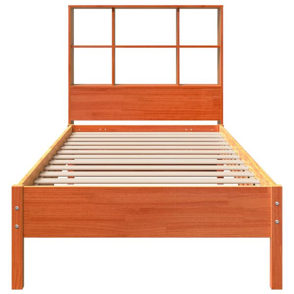 vidaXL Lit biblioth&egrave;que sans matelas cire marron 90x190 cm pin massif