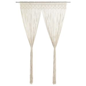 vidaXL Rideau en macram&eacute; 140x240 cm Coton