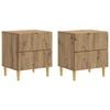 vidaXL Table de chevet 2 pcs Ch&ecirc;ne artisanal 43 x 34,5 x 48 cm
