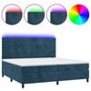 vidaXL Sommier &agrave; lattes de lit matelas LED Bleu fonc&eacute; 200x200 cm