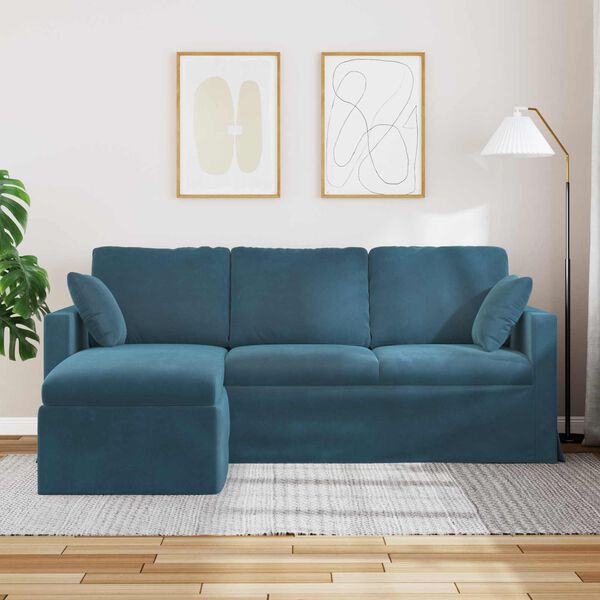 vidaXL Canap&eacute; Bleu 198 x 134 x 80 cm Velours