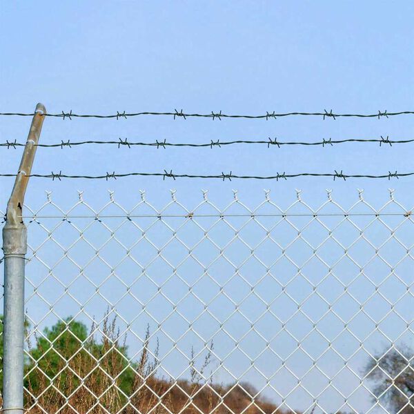 vidaXL Fil barbel&eacute; Vert 50 m Acier Galvanis&eacute; &agrave; Chaud