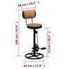 vidaXL Tabouret de bar imprim&eacute; en toile lot de 2 cuir ch&egrave;vre v&eacute;ritable