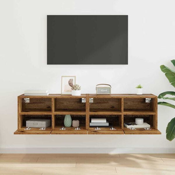 vidaXL Meubles TV muraux 2 pcs Bois Ancien 60 x 30 x 30 cm