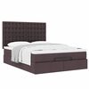VidaXL Cadre de lit ottoman avec matelas marron fonc&eacute; 140x200 cm tissu
