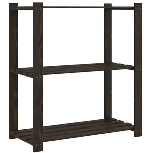 vidaXL Support de rangement &agrave; 3 niveaux noir 80x38x90 cm bois pin