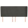 vidaXL T&ecirc;te de lit avec oreilles Gris fonc&eacute; 163x23x118/128 cm Velours