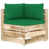 vidaXL Salon de jardin 7 pcs avec coussins Bois impr&eacute;gn&eacute; de vert