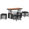vidaXL Ensemble de salle &agrave; manger pour jardin 4 pc Noir et gris