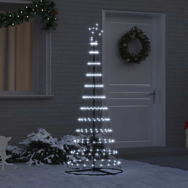 vidaXL Arbre de Noël LED Blanc froid 71 x 71 x 184,5 cm Métal
