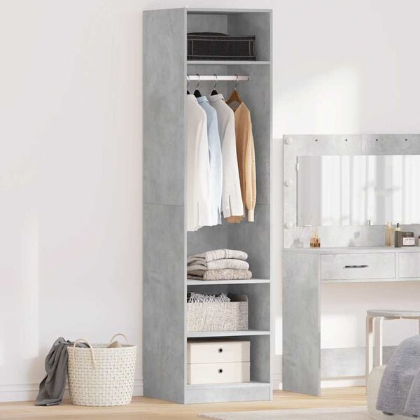 vidaXL Garde-robe Gris b&eacute;ton 50x50x200 cm Bois d'ing&eacute;nierie