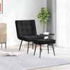 vidaXL Chaise de relaxation avec tabouret Noir Velours